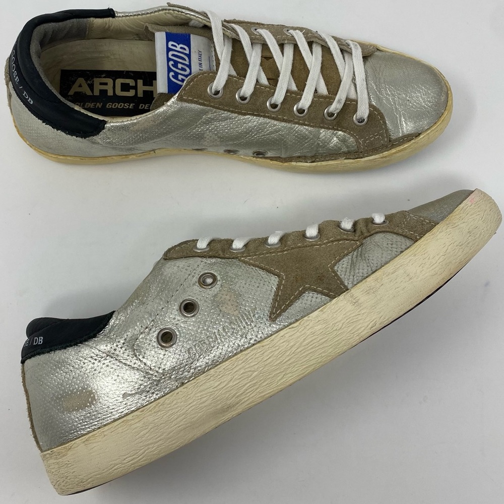 Golden Goose Archive metallic leather sneakers size 40/ US 10 women